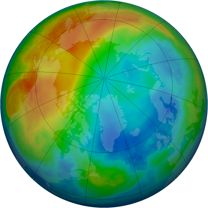 Arctic ozone map for 19 December 2002